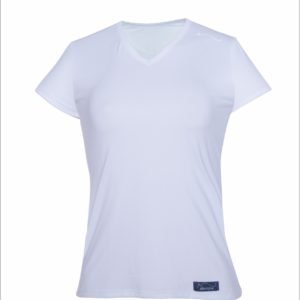 Camiseta dry feminina branca gola V