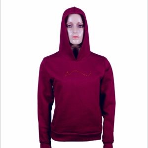 Blusa de Moletom feminina bordo com capuz