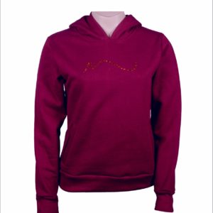 Blusa de Moletom feminina bordo com capuz