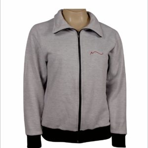 Blusa de Moletom feminina cinza com ziper