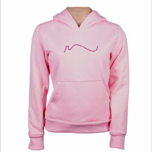 Blusa de Moletom canguru feminina rosa com capuz