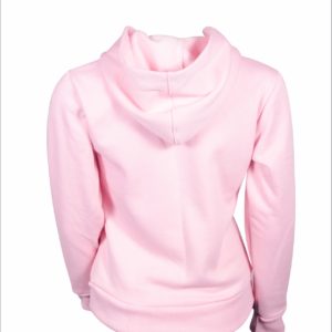 Blusa de Moletom canguru feminina rosa com capuz