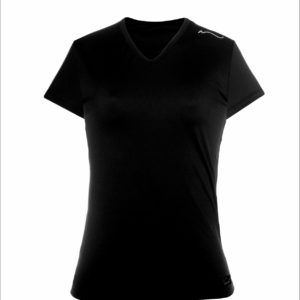 Camiseta dry feminina preta gola V