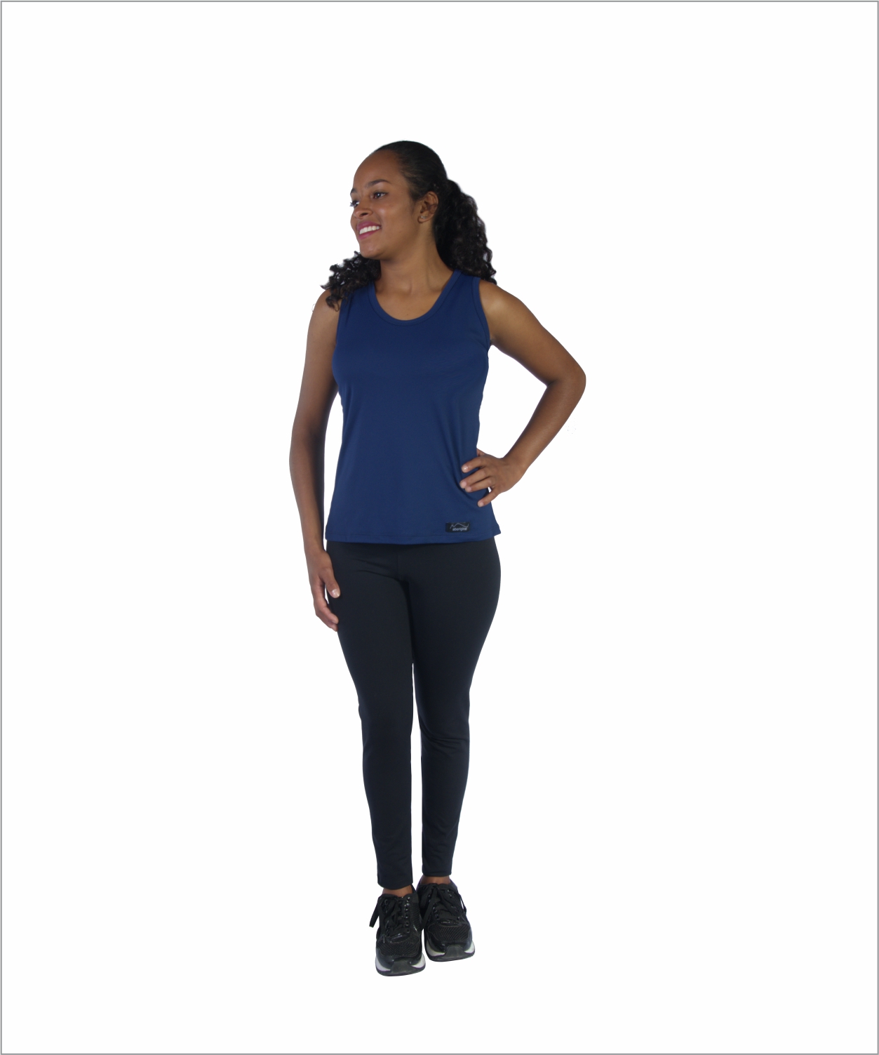 Regata feminina dry fit azul marinho - Imagem 3