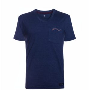 Camiseta azul marinho mescla com bolso