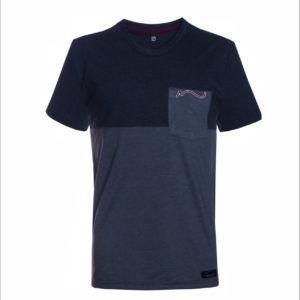 Camiseta mescla escuro e mescla claro com bolso
