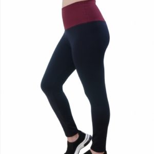 Legging cintura alta preta com bordo