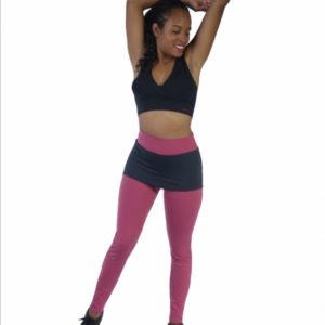 Legging rosa escuro com tapa bumbum preto