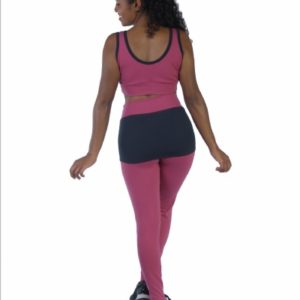Legging rosa escuro com tapa bumbum preto