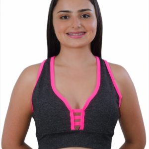 Top cinza mescla escuro com pink