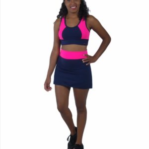 Top marinho com pink